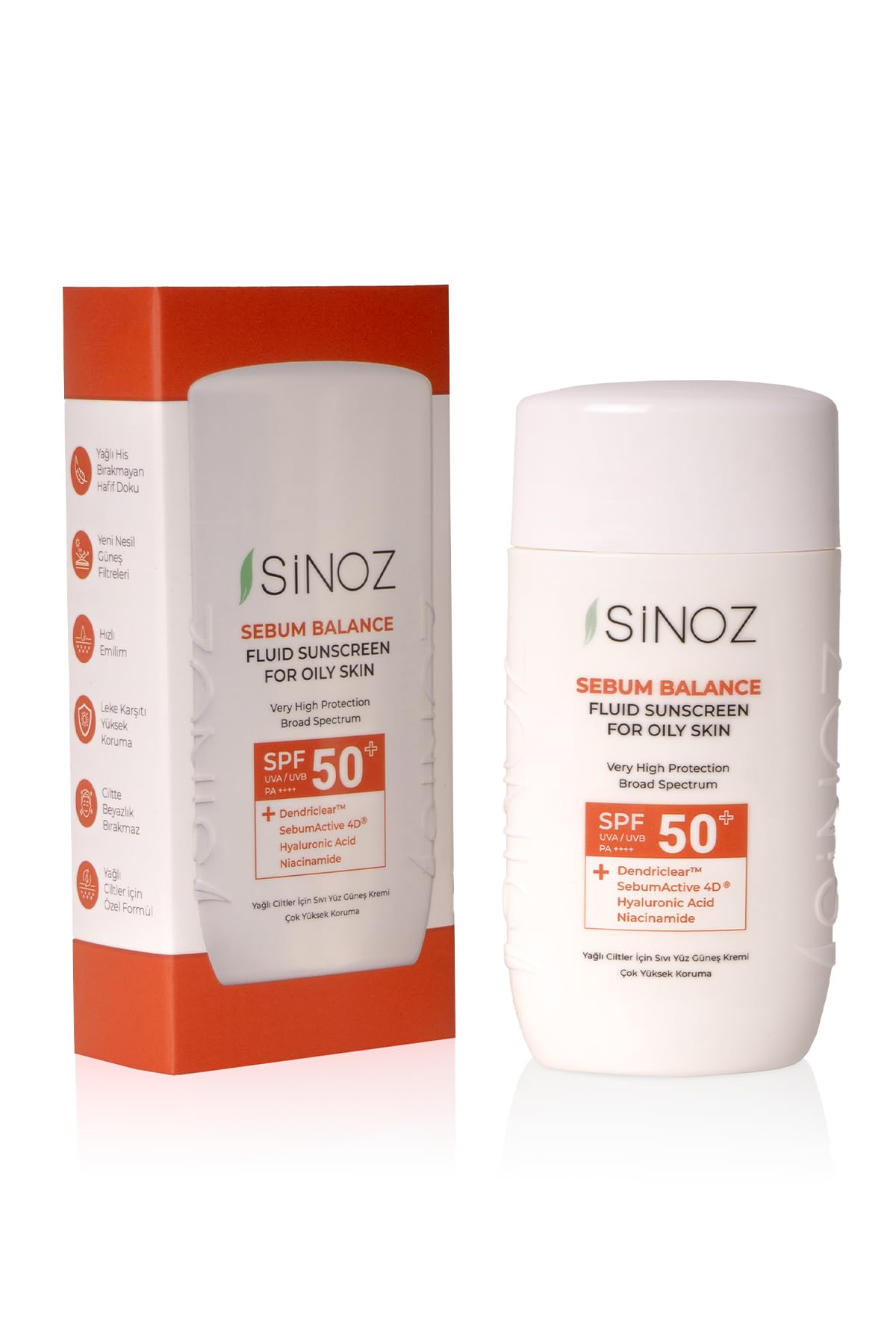 Sinoz Sebum Balance Fluid Sunscreen for Oily Skin SPF50+ / PA++++ - 50ml, 50 ml (Pack of 1) - Image 2