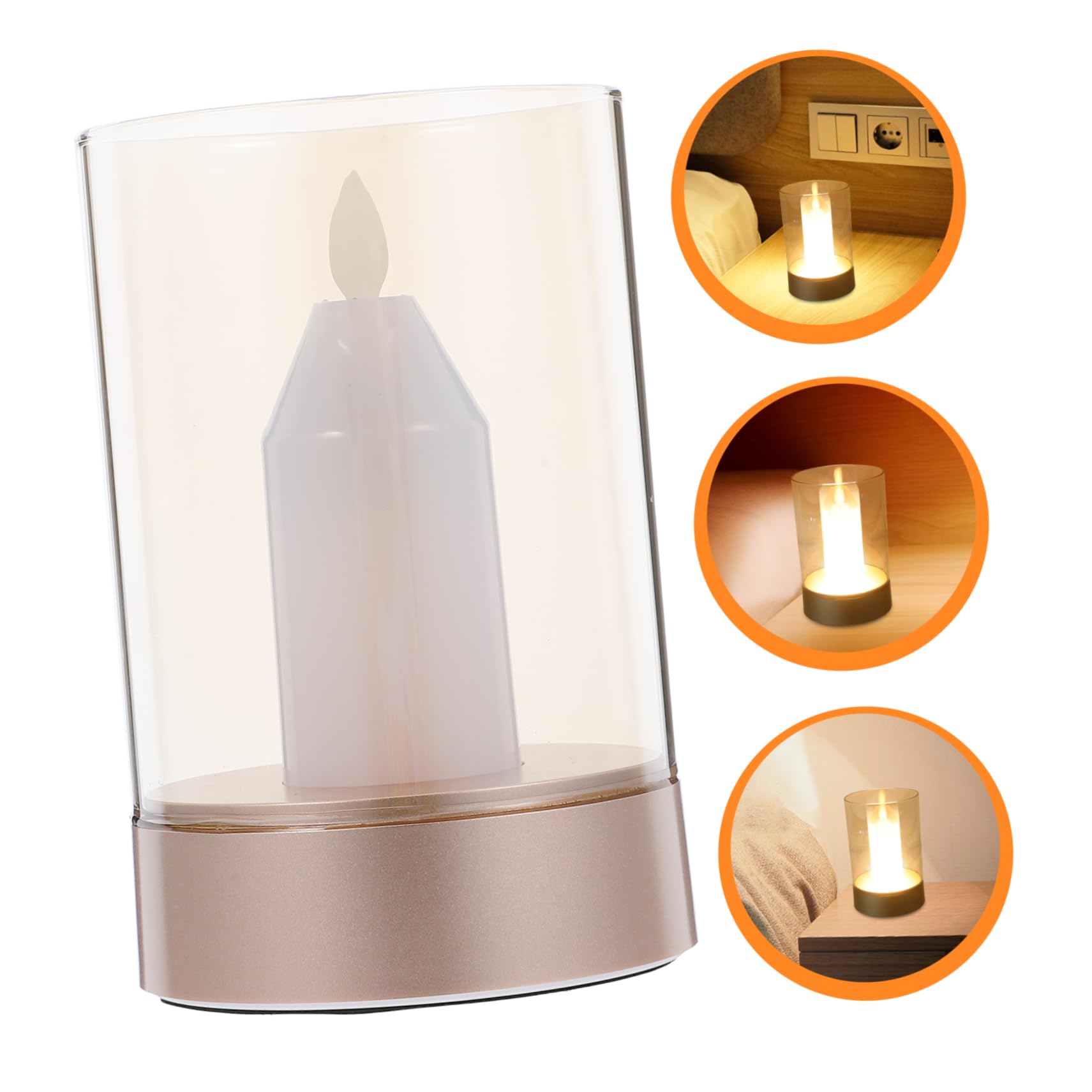 LALAFINA Luce Notturna a Candela LED in Vetro, Effetto Decorativo Elegante