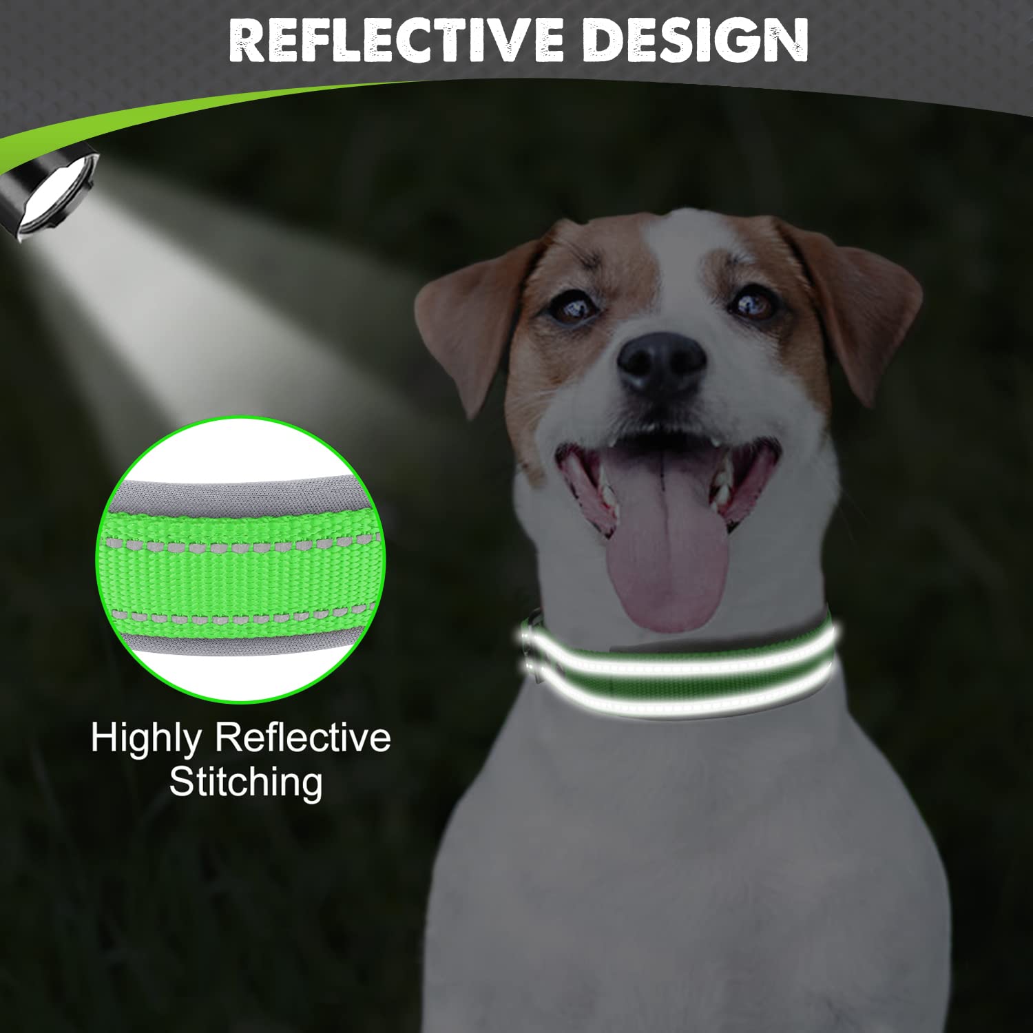 Collare Tattico Per Cane Taglia Media - In Nylon, Con Fibbia Metallo, Regolabile, Turchese, Misura M - Foto 13