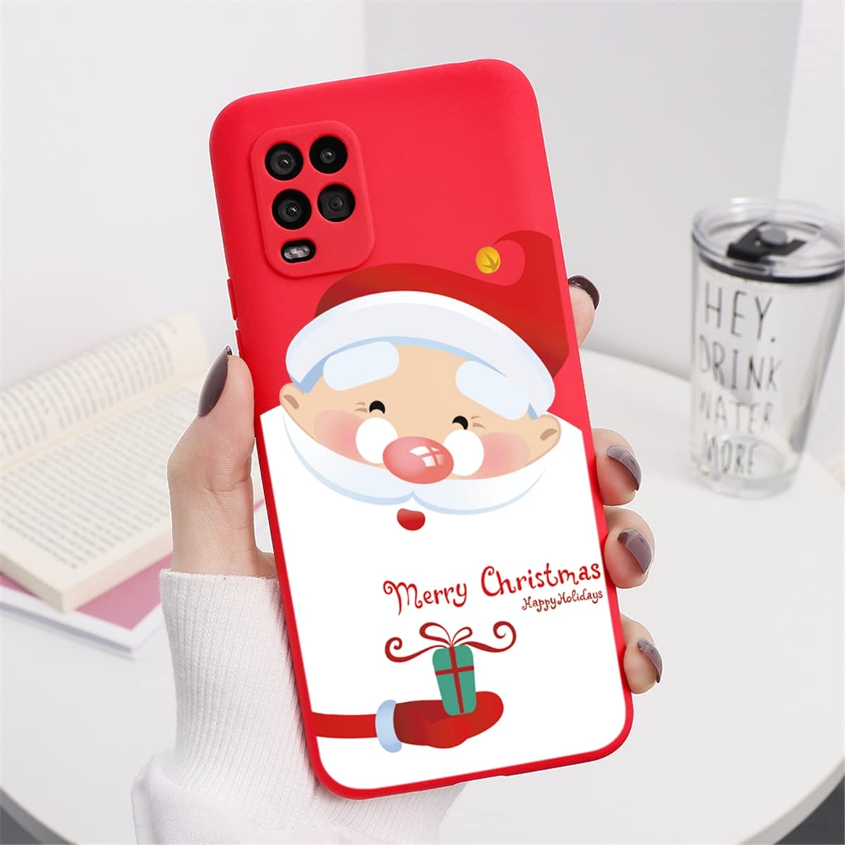 Yoedge 2 Pezzi Custodia per Xiaomi 11T (5G)/Xiaomi 11T Pro 6,67, Natale Cover Morbida Silicone con Alce Babbo Natale Disegno, Antiurto Protettiva Ultra Sottile Rosso Case, Babbo Natale