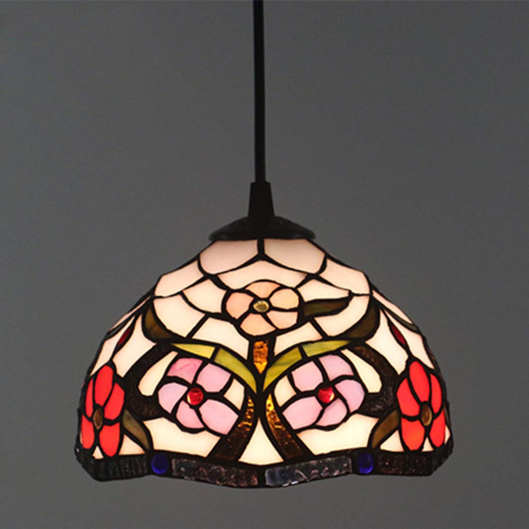HJRegaFimu Pendant Light Vstained Glass Chandelier Restaurant Bedroom Aisle Corridor Bathroom Ceiling Lamp Round Decoration Lighting E27 20cm Comfortable Anniversary