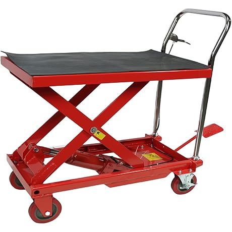 Hydraulic Lift Table Cart - 1000 lb Lift Capacity