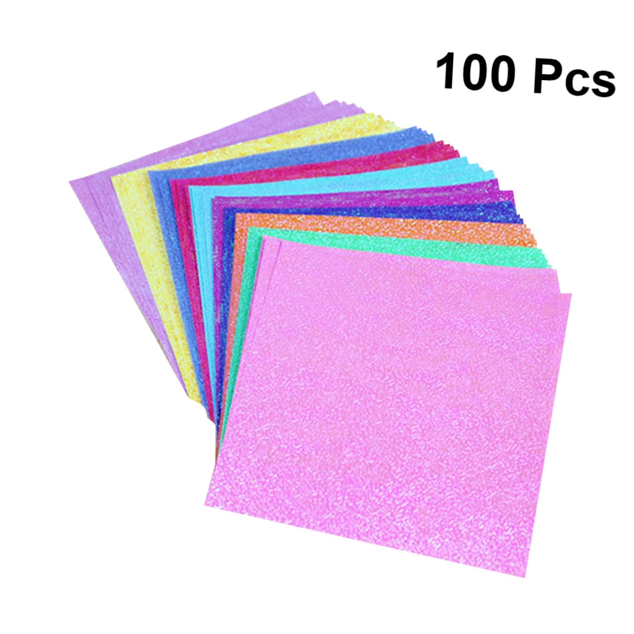 100 Stück Bastelpapier Perlmuttfarbenes Origami Papier Glänzend DIY Handgemachtes Papier für Kunsthandwerk Scrapbooking Geschenkideen Zufällige Farbe Zufällige Farbe