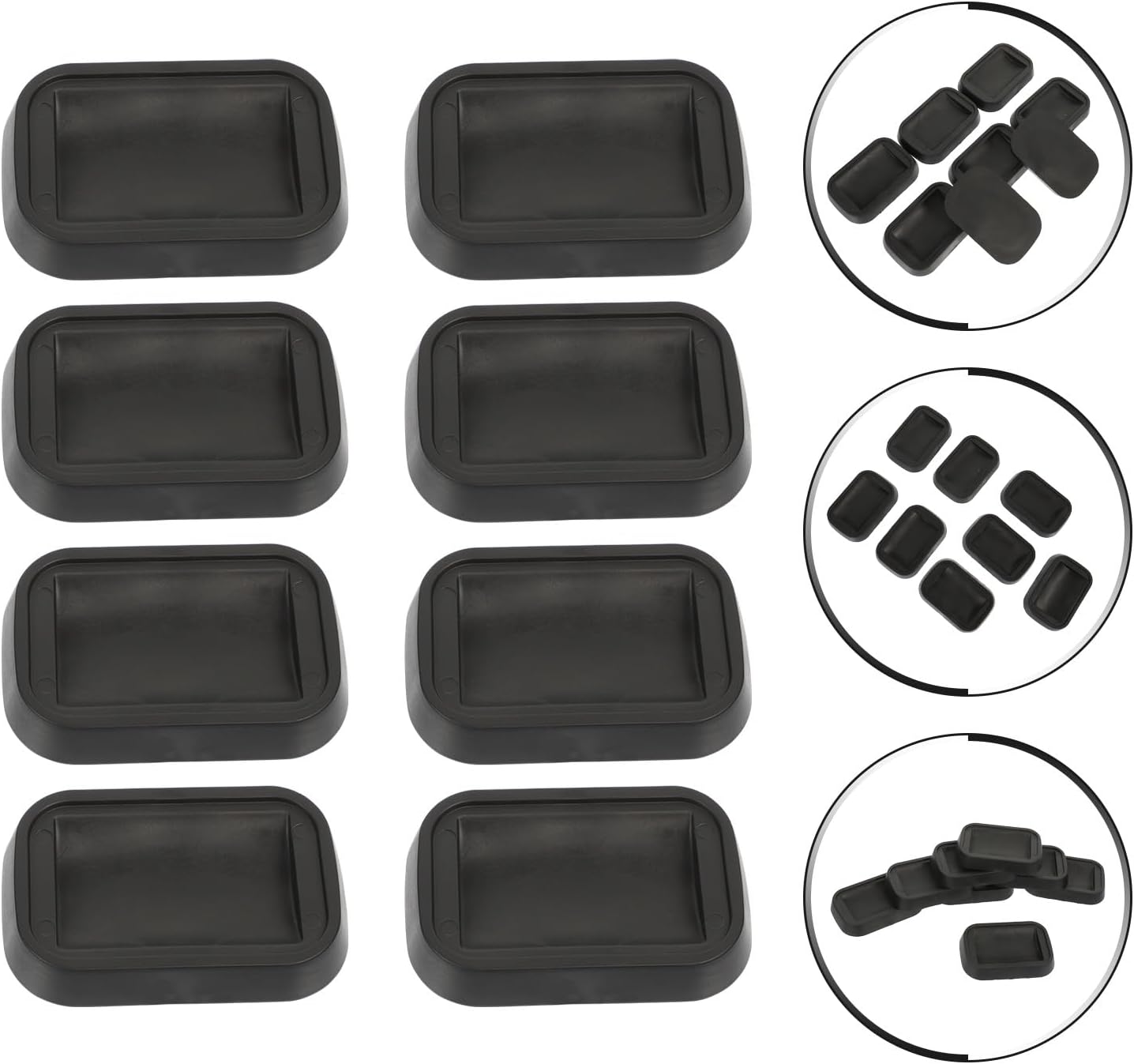 8pcs Furniture Caster Cups Black Solid Silicone Anti-Scratch Wheel Stoppers for Bed Sofa Chair Protectors Hardwood and Laminate Floors
