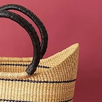 Vista 4 de Cesta de mercado de rayas azul marino