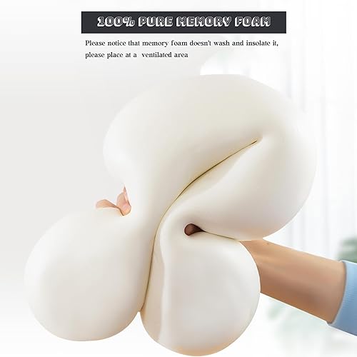 Miniatura 4 de Gluck Plants Almohada de viaje, almohada de cuello de viaje en forma de U de espuma viscoelástica portátil para reposacabezas de avión, coche y