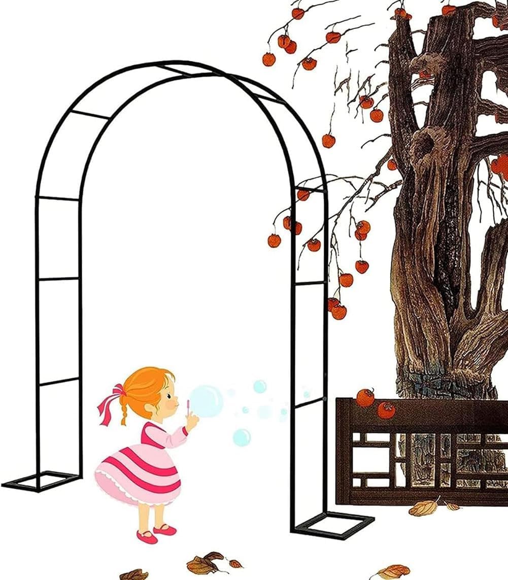 Large Garden Arch, Extra Wide 300/350Cm Garden Arbor Archway, Rose Arch for Roses Climbing Plants Support Wedding Arch Extra Tall Pergola Trellis Grape Vines Archway Black,Green,W1.8M*H2.2M