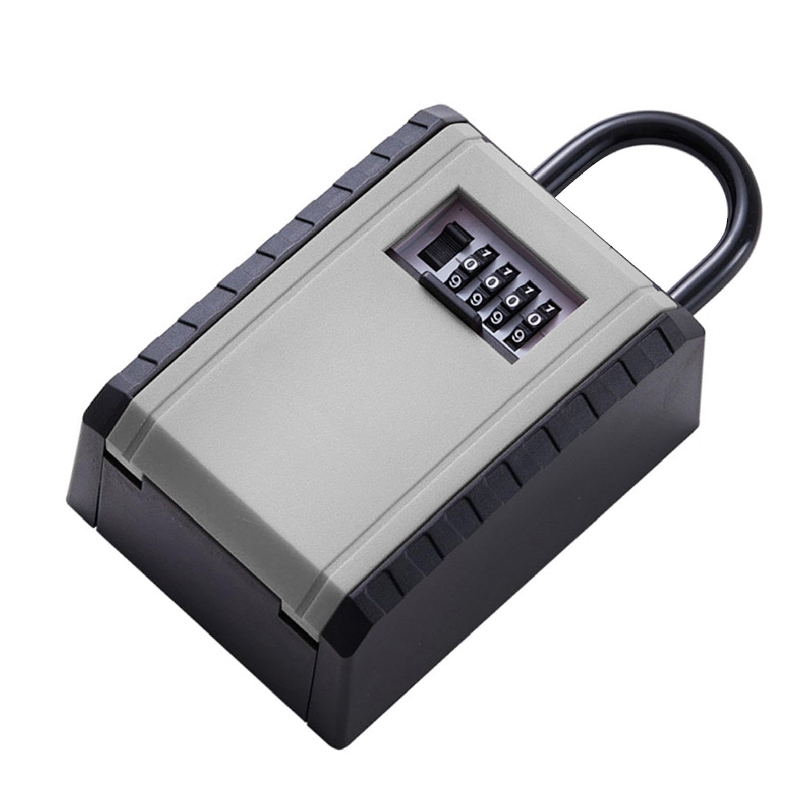 MYADDICTION Lock Box for Keys with Code Portable Key Lockbox for Indoor Apartment Garage Gray-image-13