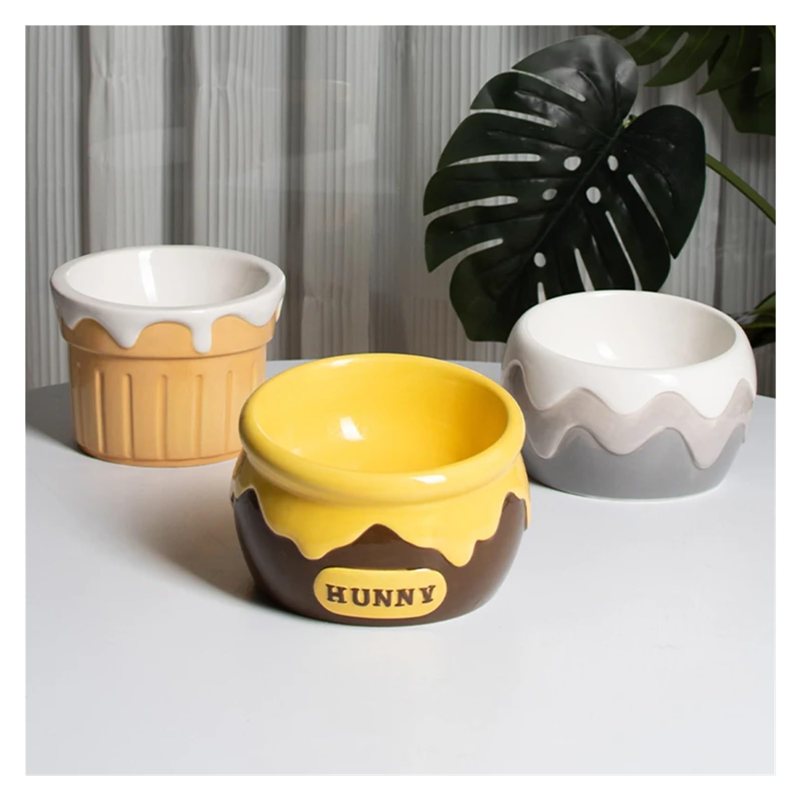 Hoher Katzenschüssel Futternapf for Katzen, Futterspender for Katzen, erhöhte Trinknäpfe for kleine Hunde für Futter und Wasser (Color : Ice Cream)