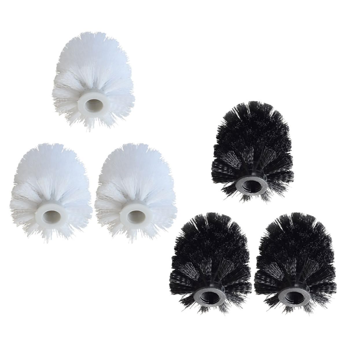 6Pcs Plastic Toilet Brush Heads Replacement Cleaning Brush Attachments for Household Bathroom Power Scrubber Compatible with Drill White