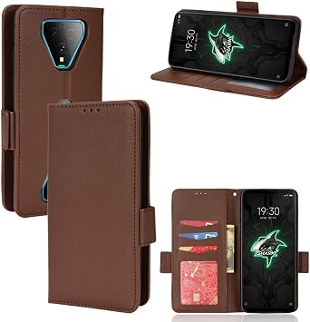 Compatible with Xiaomi Black Shark 3 Wallet Case,PU Leather Folio Flip Case Compatible with Xiaomi Black Shark 3 Cell Phone Leather Case Brown