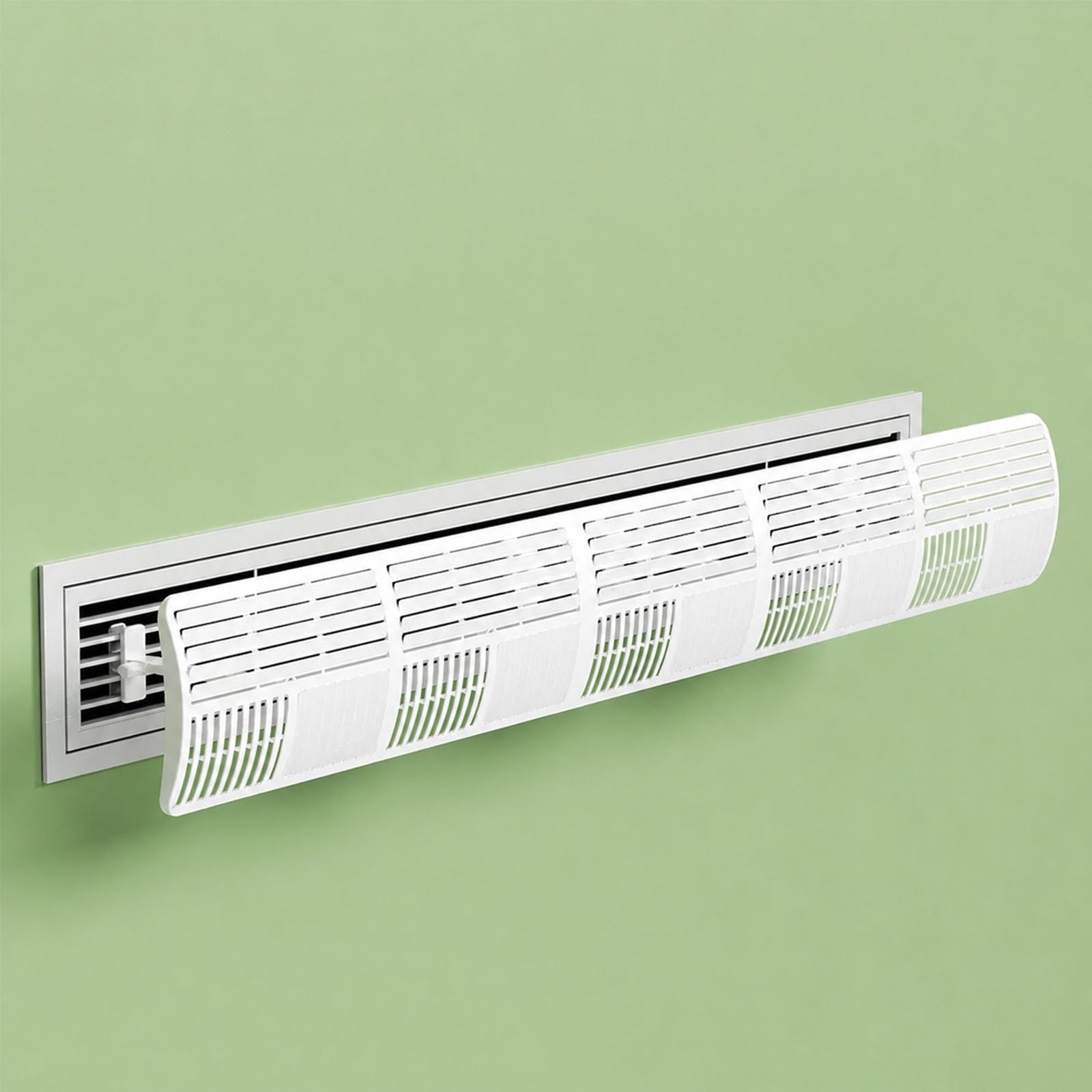WAMJ AQDY Air Conditioner Deflector, Adjustable AC Vent Deflector for Wall and Ceiling Vents, 3-Way Airflow Guidance, Hook-On Air Deflector for Side or Top Mount(150cm/59in)