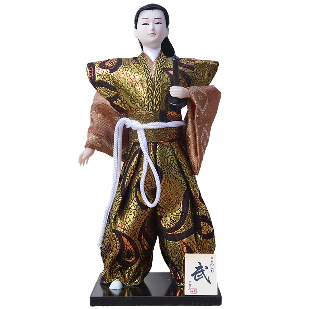 Sanfly Japanese Samurai Tall Traditional Kimono Mini Figures Art Dolls for Collection Ornaments