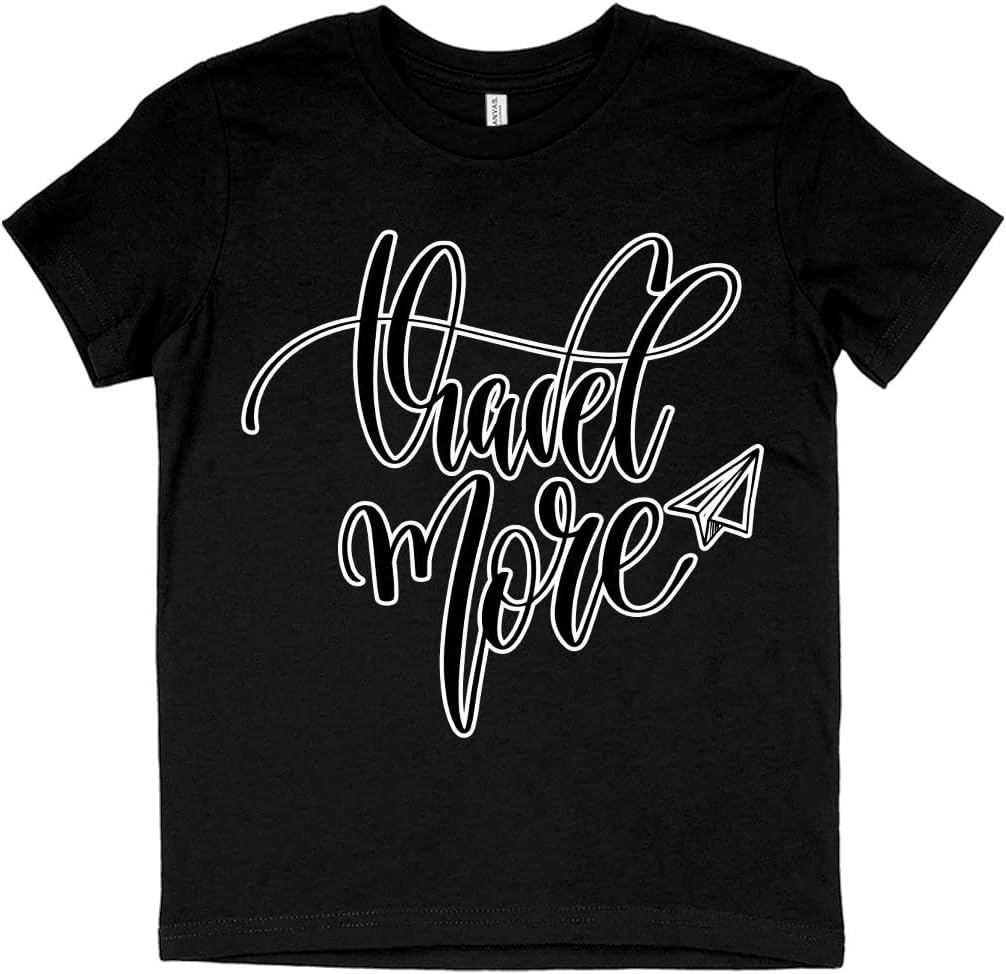 Travel More Kids' T-Shirt - Text Design T-Shirt - Themed Tee Shirt for Kids