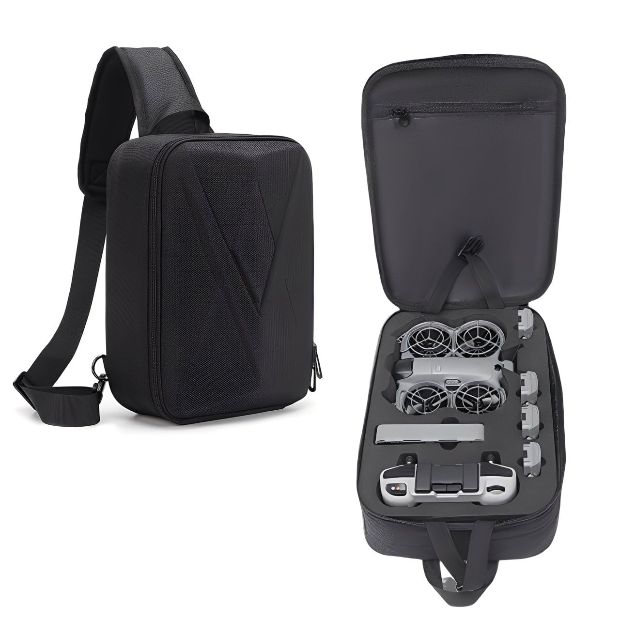 Zaino da viaggio per DJI NEO 2 Fly More Combo, borsa protettiva da trasporto borsa a tracolla portatile per drone NEO 2, telecomando RC-N3, hub di ricarica batteria e accessori