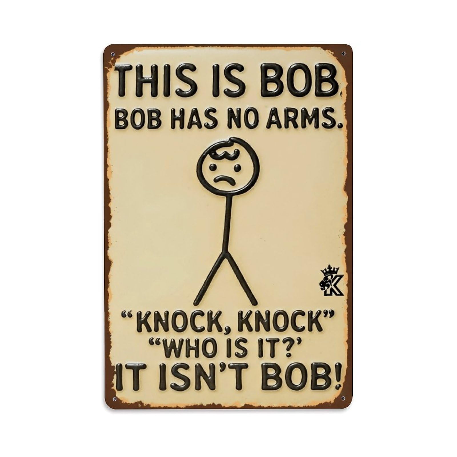 Ldfuieksufg Style Funny This Is Bob Joke Vintage Metal Sign Vintage Aluminium Metal Sign, Retro Wall Decor For Home, Bar, Garage & Farmhouse 30X20cm