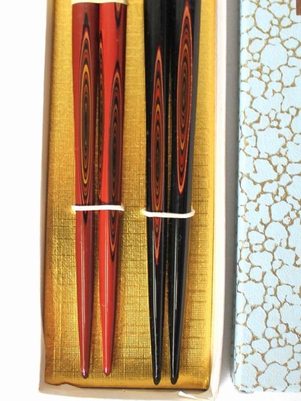 Amazon | 輪島塗輪島箸 多層堆朱塗 2膳セット 夫婦 木製 化粧箱入