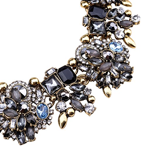 Crystal Rhinestone Statement Necklace, Vintage Chunky Chain Choker Collar Bib Statement Necklace Fashion Costume Jewelry Necklaces for Women4