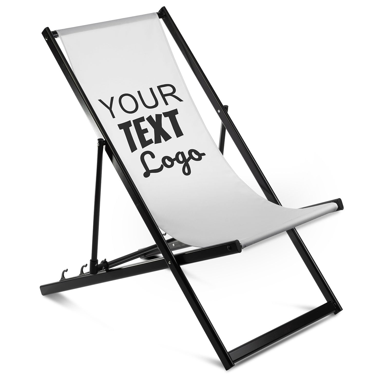 Ferocity Tumbona plegable de aluminio sin reposabrazos, tamaño único, plegable, con funda intercambiable, diseño con texto en blanco [119]