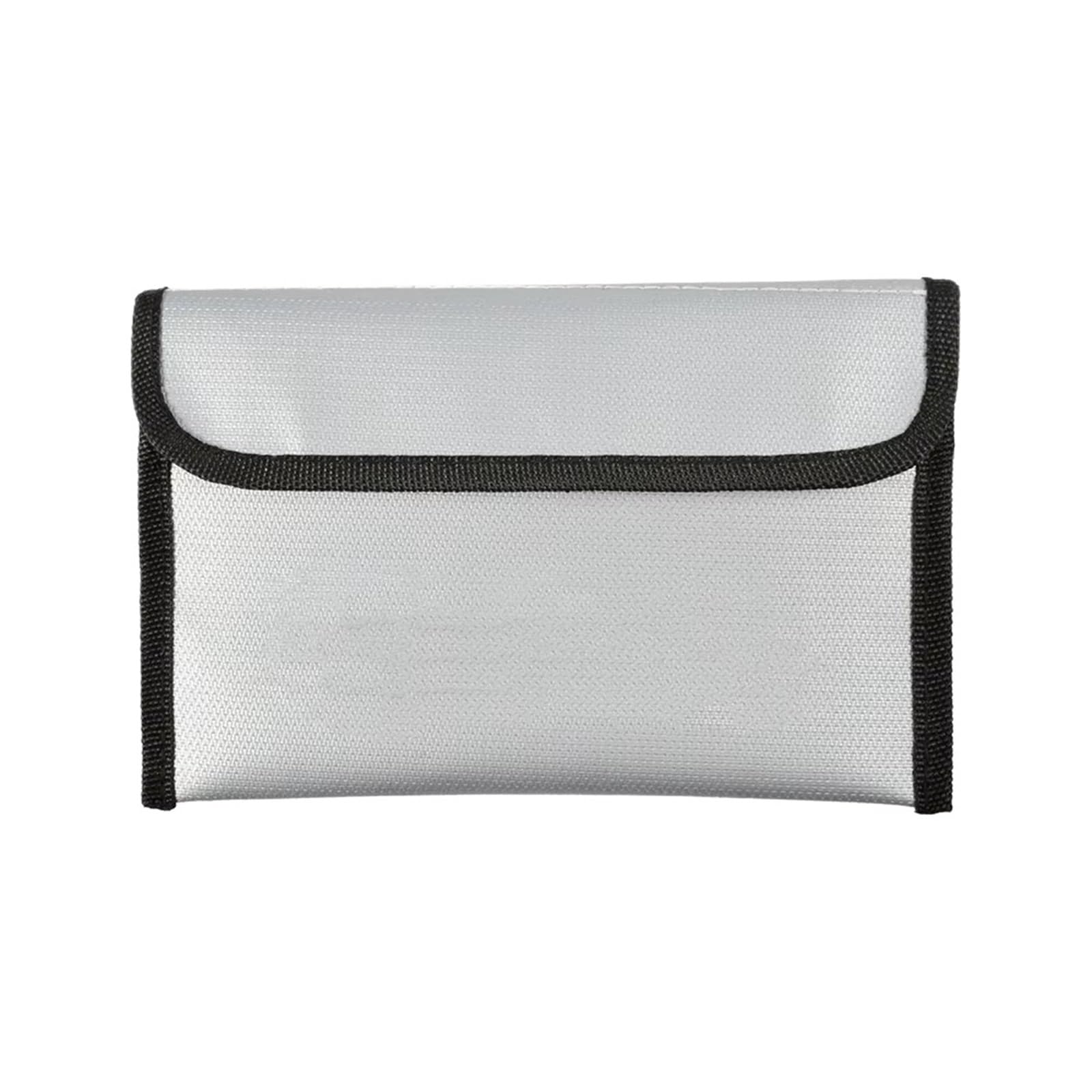 2 pezzi Borsa portadocumenti ignifuga con chiusura a cerniera, impermeabile, portatile per Documenti Passaporto(Silver)