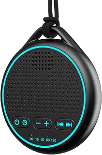 White Noise Sound Machine with 25 Soothing Sounds Powered by USB or Battery Portable Lanyard for Travel 32 Volume Levels 5 Timers and Memory Function for Baby Kids Adults Sleeping (Black)