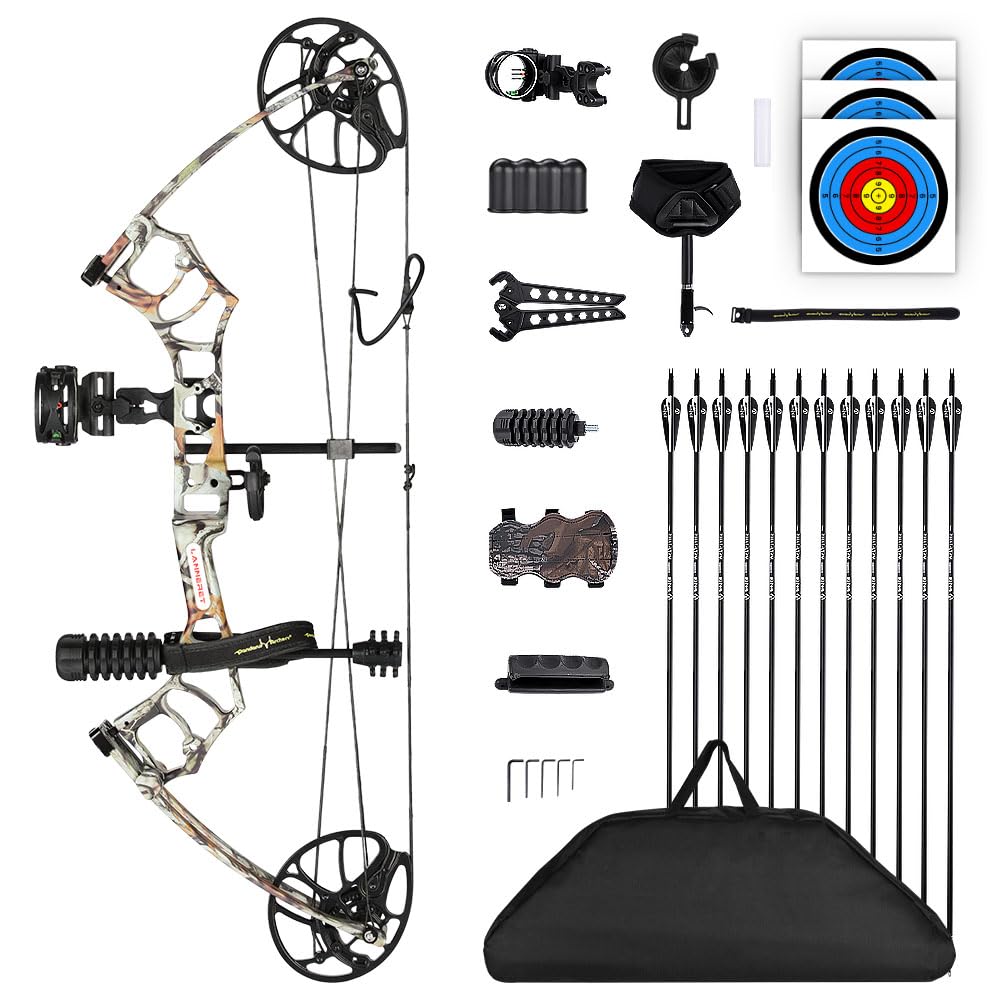 MOTION ZEUS Compound Bow Package for Adults and Youth,Beginners and Women,22.5"-30" Draw Length,10-50 Lbs Draw Weight,290fps,Limbs Made in USA,Hunting Bow Archery Set with 12 Arrows