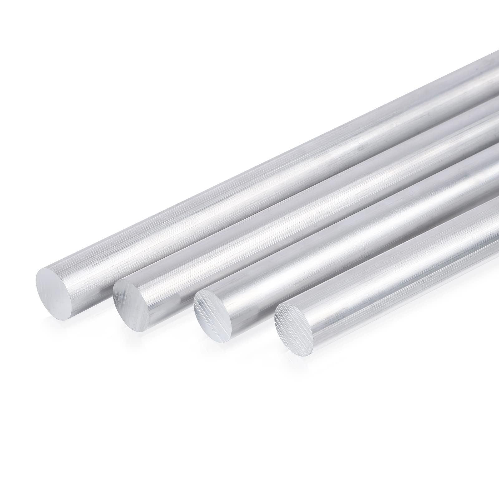 Barra rotonda in alluminio 6061, diametro 3/4 pollici, lunga 33 cm, in alluminio 6061, solido estruso, diametro 1,9 cm, per artigianato fai da te (3/4 x 33 cm, 4)