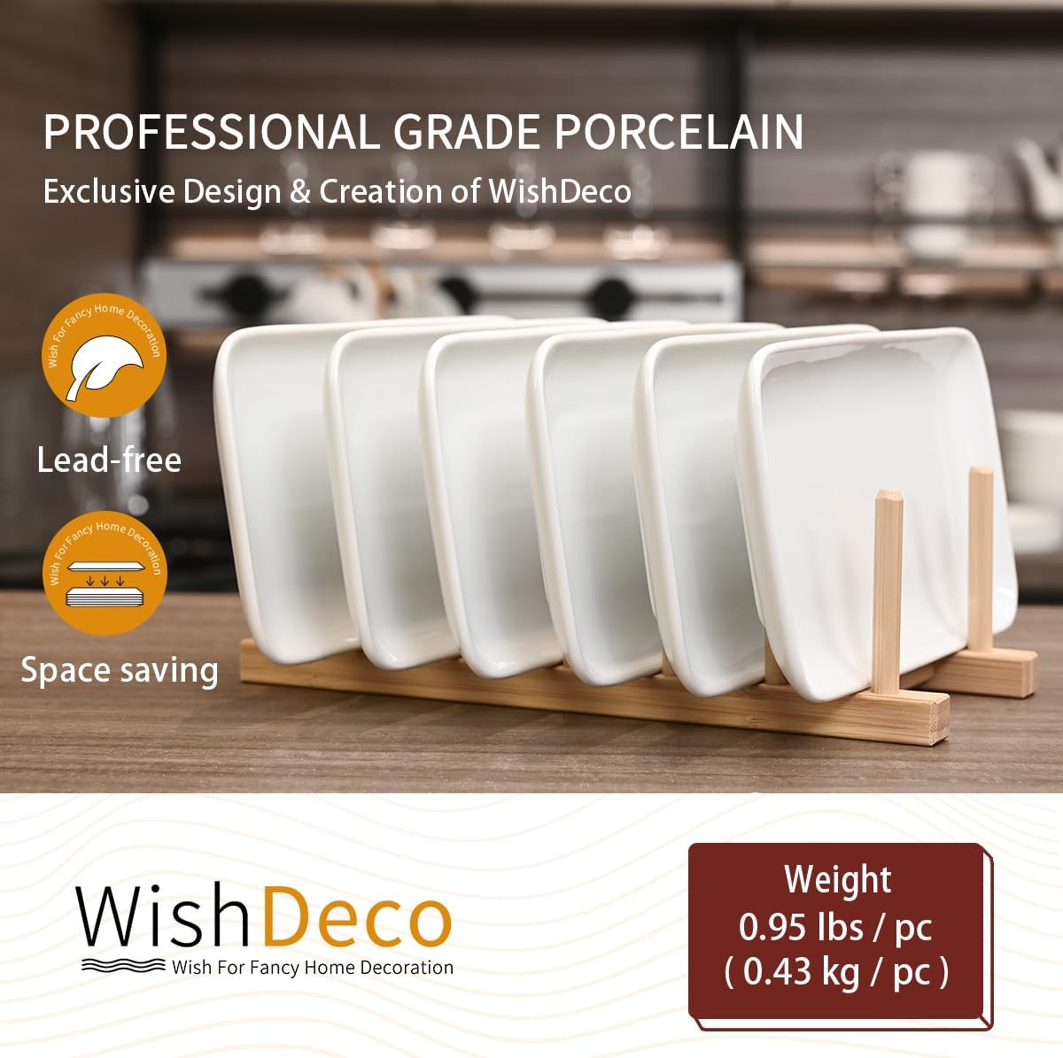 Small Rectangle Plates Set of 6, White Serving Platters 9 inch, Ceramic Sushi Plates, Serving Plate for Appetizer, Dessert, Party, Microwave Safe - Image 4