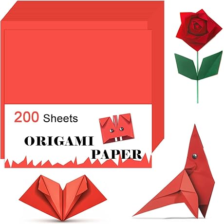 Double Sided Origami Paper in Vibrant Red