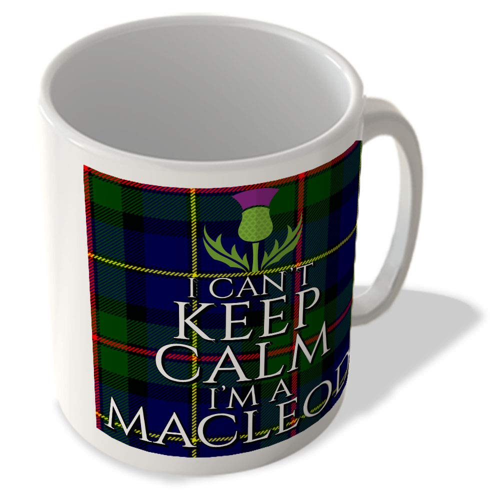 Mcmug White - I Can't Keep Calm I'm A Macleod - Macleod Of Harris Tartan - (Thistle) - Scottish Mug, Ceramic, 11Fl.oz.