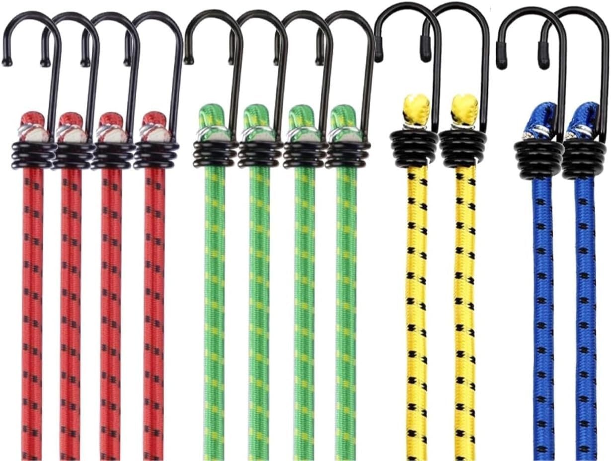 10 espansori e tendicinghi, corde in gomma con ganci per il fissaggio, diverse lunghezze, per moto, mobili, auto, biciclette, ganci extra resistenti, accessori per auto