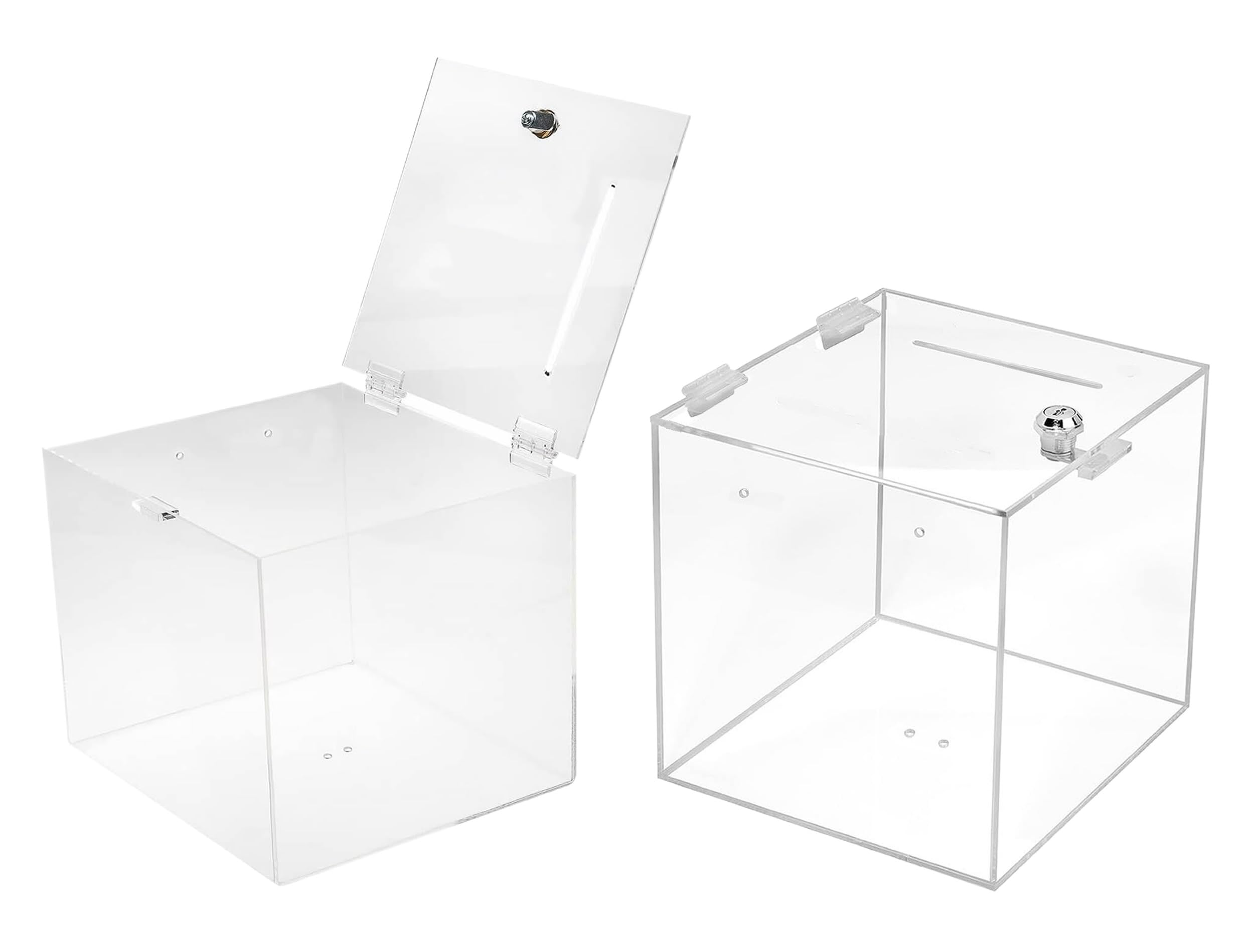 Scatola Donazioni In Acrilico - Urna Per Biglietti Lotteria, Portadepliant DIN A4, Antifurto Con Fune