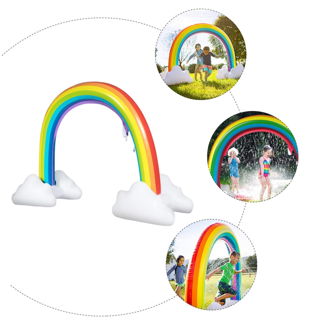 Juguete de Aspersor Inflable Arcoíris para Niños 1 Pieza PVC | Playa y Fiestas de Cumpleaños, Resistente y Fácil de Limpiar, Diseño Creativo para Juegos al Aire Libre