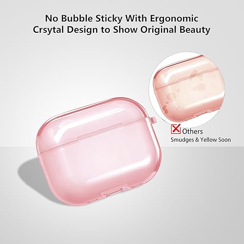 Vista 82 de Funda para Airpods Pro 2 con purpurina transparente, protector transparente de TPU suave para Airpod Pro de 2ª generación, protección completa