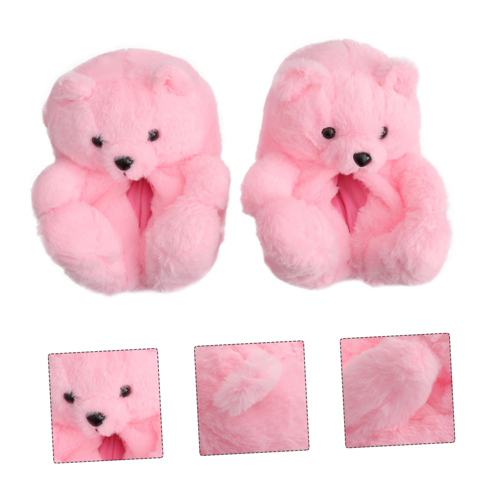 BESTYASH pantofole a forma di orsacchiotto per graziose pantofole da donna adulto scarpe riscaldanti scarpe termiche pantofole da orso pantofola dell'orso del fumetto Peluche Brown