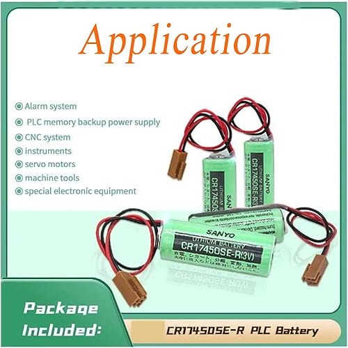 Miniatura 3 de Paquete de 10: batería CR17450SE-R (3V) 3V 2500mAh para FANUC A98L-0031-0012 sistema CNC con enchufe marrón