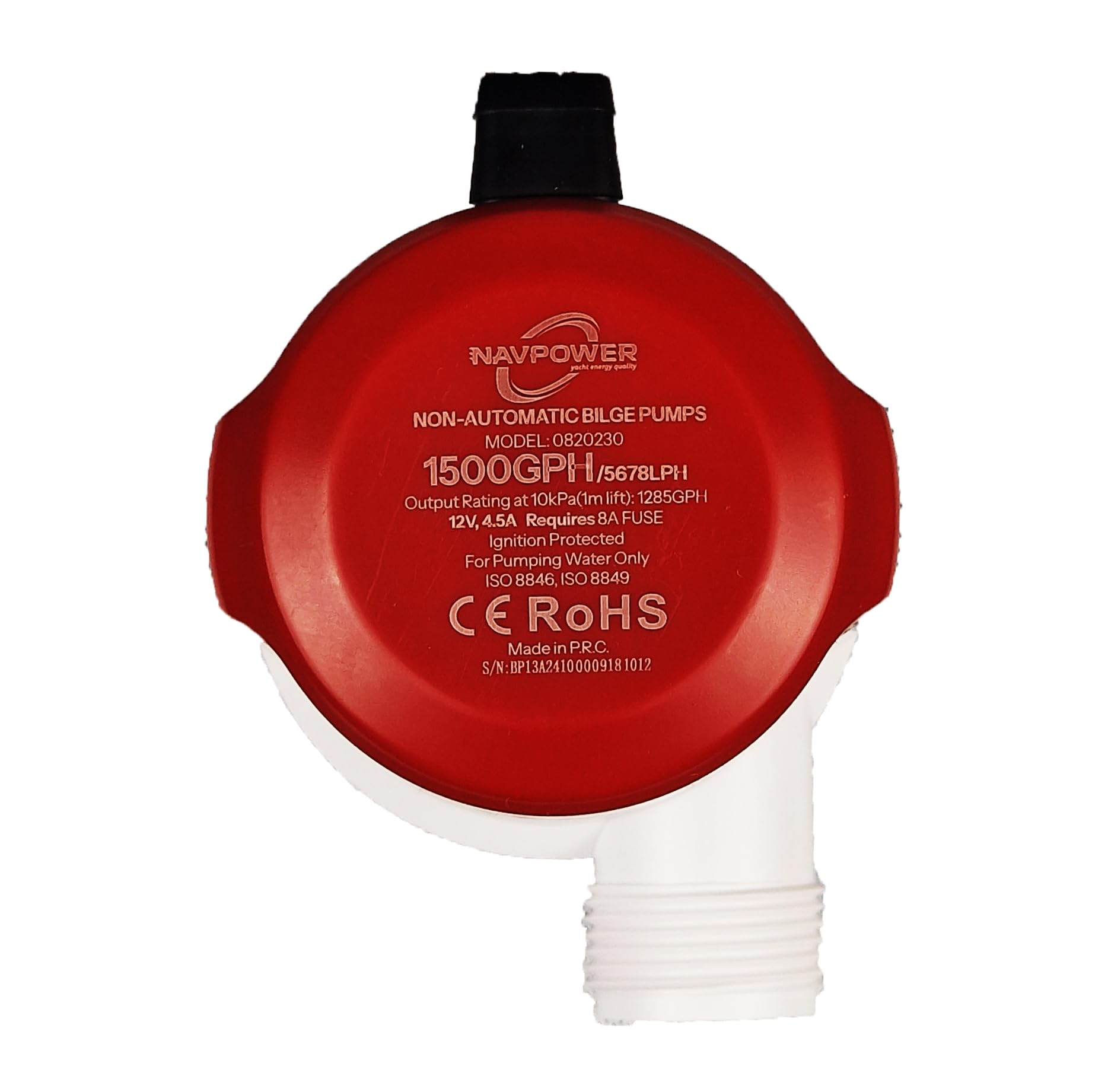 NAVPOWER Pompe de Sentine 24 V | 1500 GPH / 2000 GPH - Puissant, fiable et sûr pour bateaux, yachts et applications nautiques (1500 GPH)