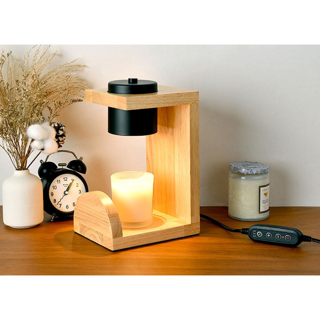 CANDLE WARMERS ETC. Scaldaprofumo vintage a lampadina - Scaldino luminoso per riscaldare candele profumate e crostate per rinfrescare la stanza, legno e canna