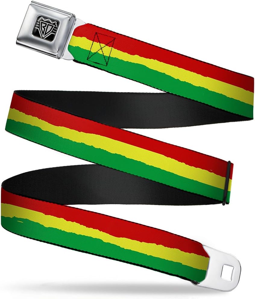 Buckle-Down Seatbelt Belt - Rasta Stripes Painted