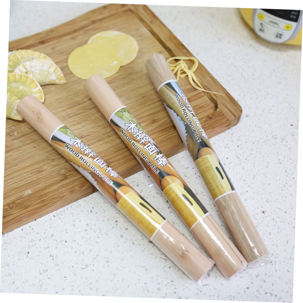 Rodillo de Madera para Amasar 10 Piezas, Superficie Lisa, Herramienta para Hornear Masa, Pastel y Albóndigas, Utensilio de Cocina para Familias y Panaderías, Adecuado