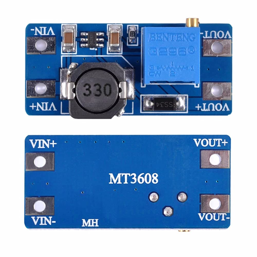 MT3608 / MT 3608 DC To DC Step Up Module Kit/board/Pcb, Diy Mini Voltage Buck Boost/Booster Adjustable Power Supply converter Adapter/Regulator/Transformer Controller, for 5V, 12v, 9V -1pcs