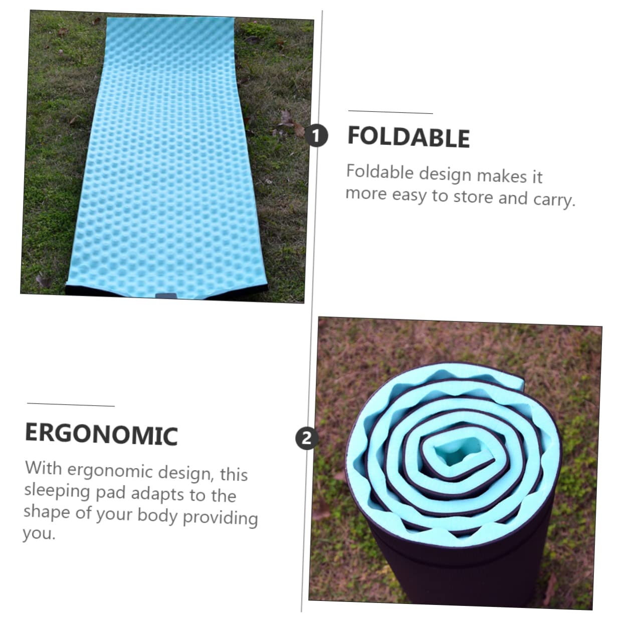 Alipis Tapis de Sol de Randonnée Eva Pliable pour Tente et Camping | Format Ergonomique, Usage Pique-niques et Loisirs, pour Famille et Amis