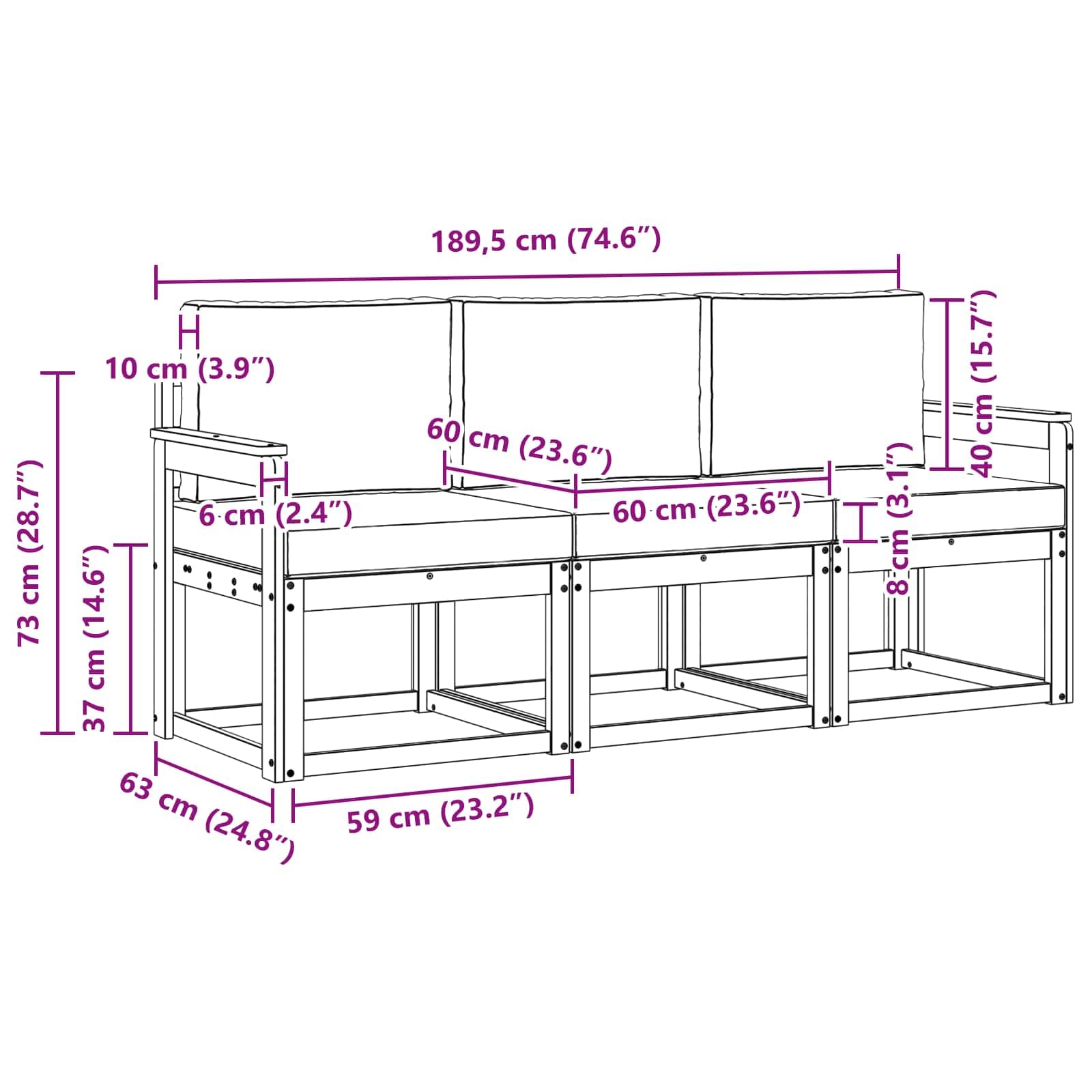 vidaXL Sofa na zewnątrzSofa SekcjaMeble ogrodowe