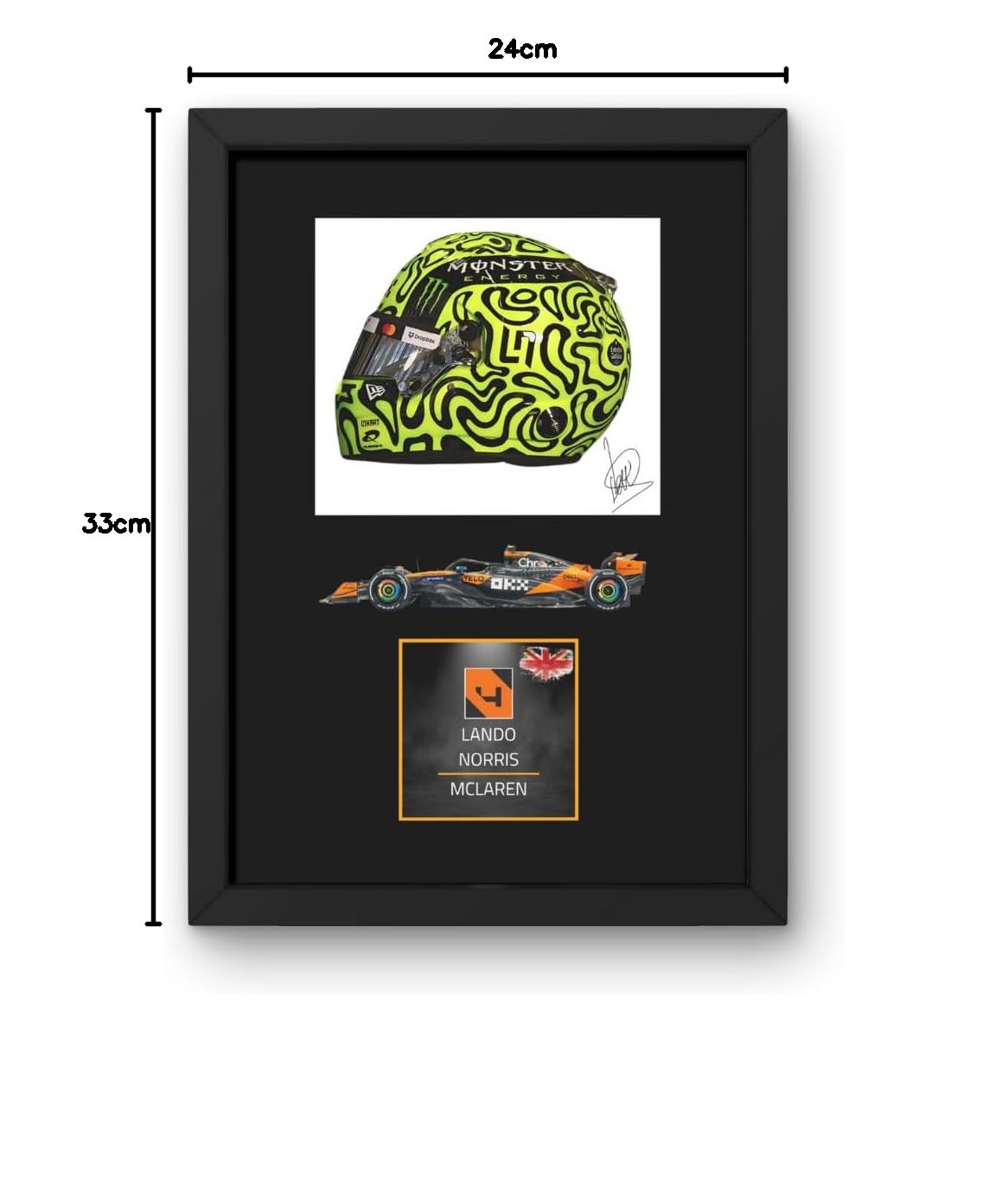 Lando Norris 2025 Espositore incorniciato firma digitale riprodotta