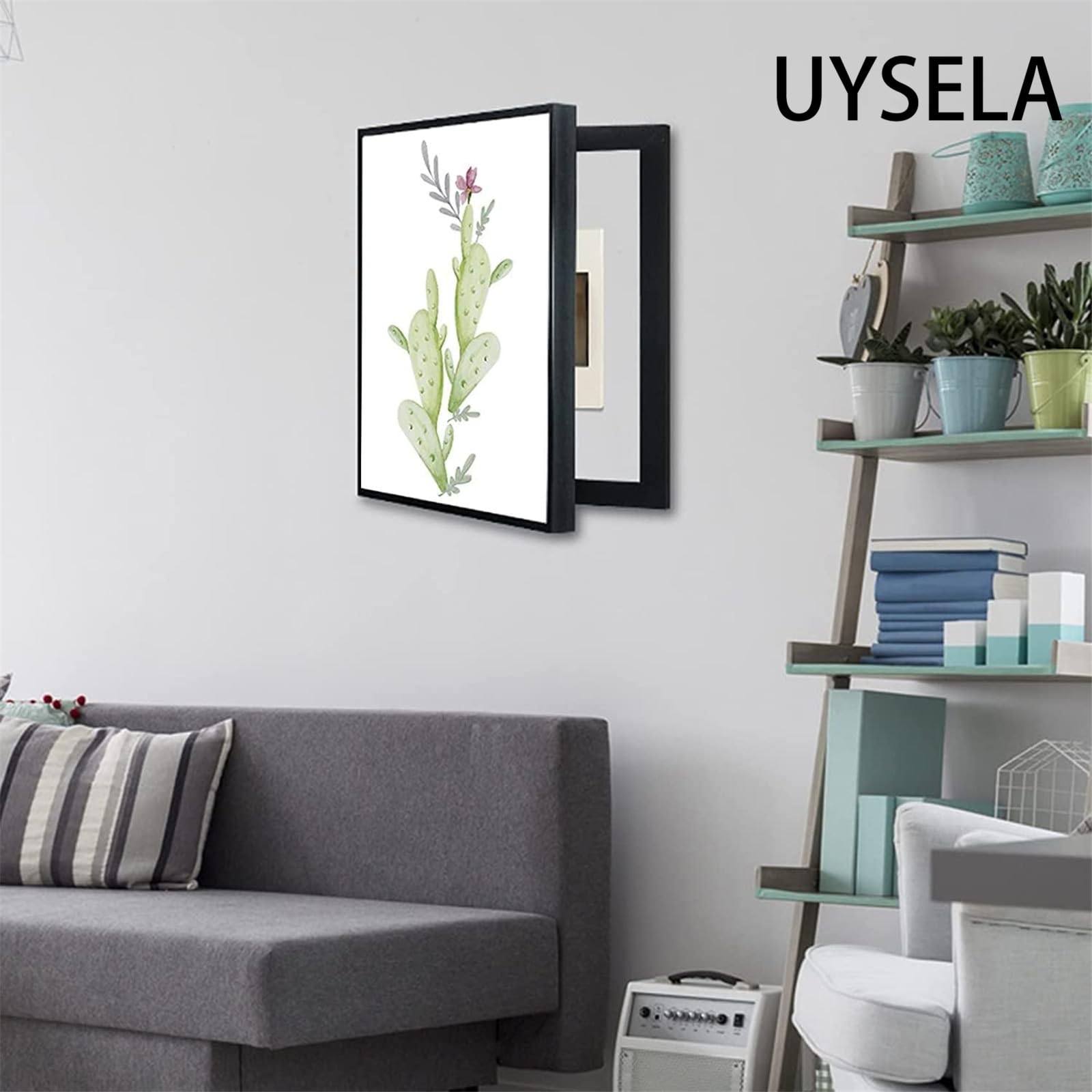UYSELA Copri Quadro Elettrico Decorativo Copri Contatore Elettrico Appeso Quadro Copri Quadro Elettrico Copri Contatore Elettrico Appeso,Black 4