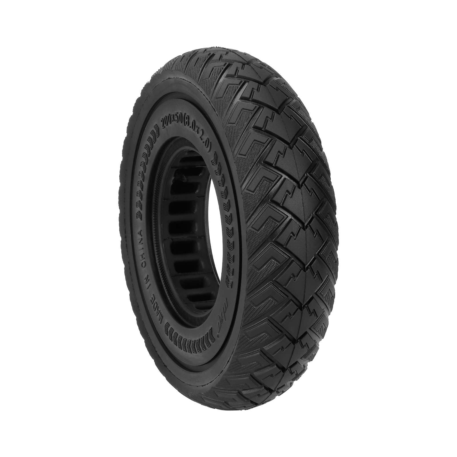 Pneumatici in gomma piena, 200 x 50 cm, per Dualtron Speedway Mini 4 Pro/SpeedTrott GX12, ammortizzatori a prova di esplosione, 8 pollici, 8,0 x 2,0 (nero, 1 pezzo)