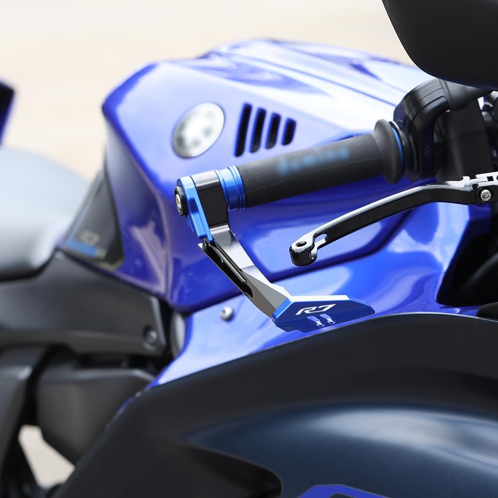 Motorcycle Brake Clutch Levers Guard Bar End Handguard Compatible with Yamaha YZF R7 2025 2024 2023 2022 | Handlebar Protector YZF-R7 YZFR7 Accessories (Black)