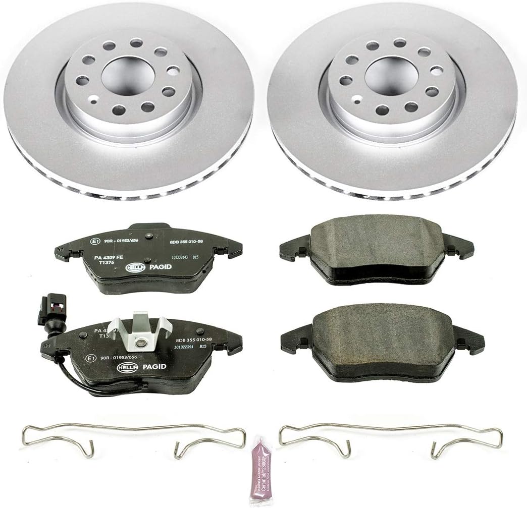 Power Stop ESK2259 Front Euro-Stop Brake Kit Audi VW For Audi A3, Audi A3 Quattro, Audi TT, Audi TT Quattro, VW Beetle, VW CC, VW Eos, VW GTI, VW Jetta, VW Passat [Model Specific]