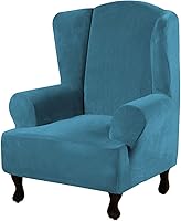 Vista 47 de H.VERSAILTEX Funda de terciopelo elástico para sillón, funda para sillón de 1 cojín para sala de estar, funda de muebles hecha de terciopelo grueso