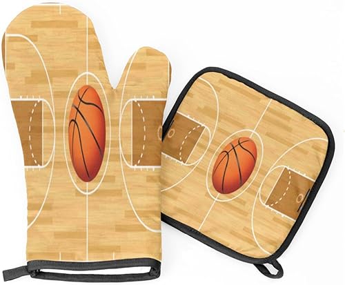 Ready - Juego de 2 guantes de cocina antideslizantes resistentes al calor, almohadillas calientes con capa interior de algodón para cocinar,